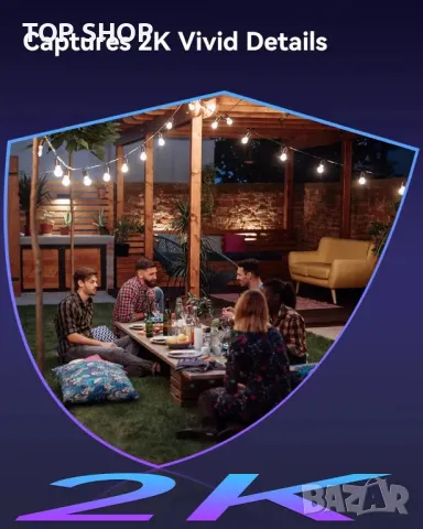 Външна безжична охранителна камера CHZHVAN, 2K UHD камера с нощно виждане и AI разпознаване, PIR, снимка 5 - HD камери - 49866164