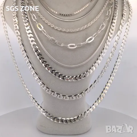 Голям Избор от Италиански Верижки и Гривни Сребро Проба 925, снимка 7 - Гривни - 49988980