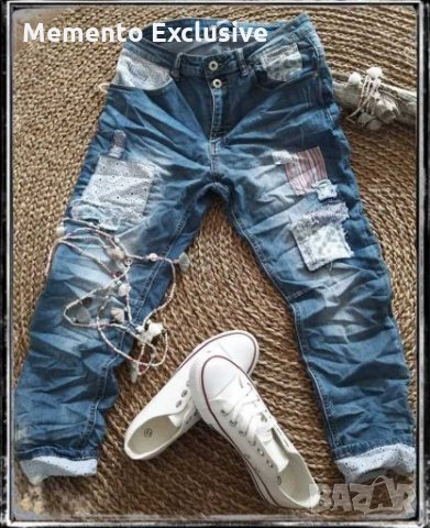РАЗПРОДАЖБА!!!Дънки с кръпки "Jean's Patch".Made in Italy.7/8