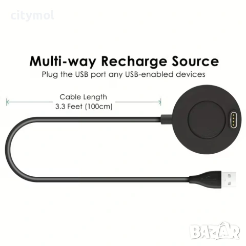 Зарядно станция за  Garmin Fenix 7/7S/7X/5/5S/5X/6/6s/6x, Venu 3/3s/2 plus/2/2S /Sq/Square 2 , Forer, снимка 4 - Смарт гривни - 53169542