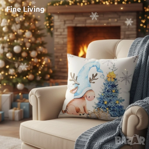 Коледни декоративни калъфки за възглавници – 7 уникални празнични дизайна, 45×45 см - 6бр в комплект, снимка 6 - Декорация за дома - 52073587