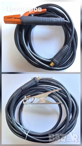 Електрожен кабели 25mm² ръкохватка и щипка маса-дължина 5м. всеки, байонет 13мм 