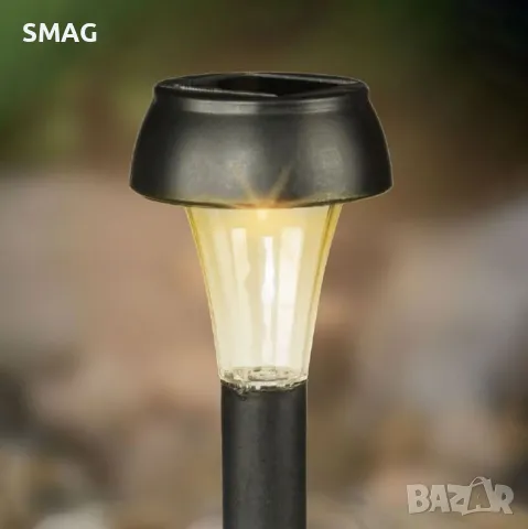 Слънчев соларен фенер лампа кръгъл черен 18.5см S_1220602