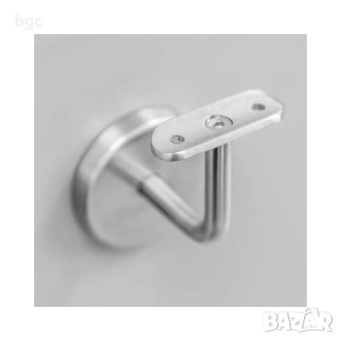 Подпора за парапет от неръждаема стомана с капак за стенен монтаж за тръба 40x40 mm, сатенирано пок