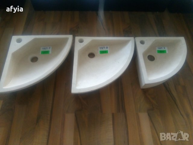 Триъгълни мивки от травертин - 2