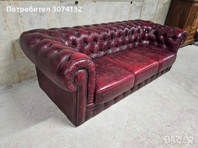 Оргинален диван в стил Честърфийлд в перфектно състояние, снимка 3 - Дивани и мека мебел - 44063535