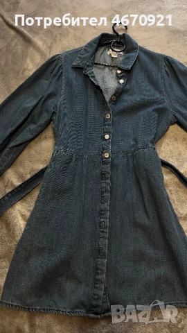 Дамска дънкова рокля, размер см, носена веднъж