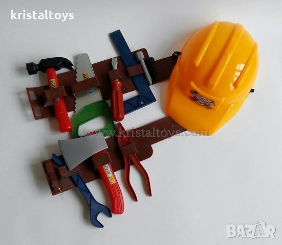 Инструменти на колан с каска - оранжев, снимка 1