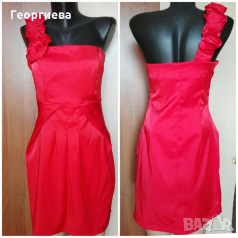 Червена официална рокля ПРОМОЦИЯ🌹👗 S,M 🌹👗арт.217 , снимка 1 - Рокли - 26728385