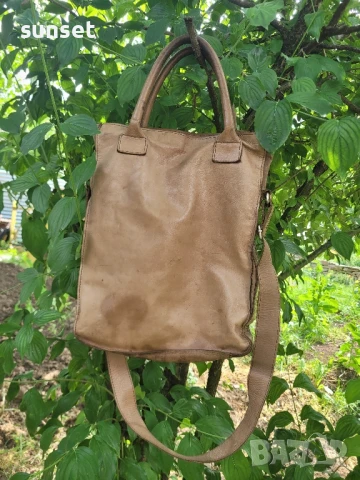 ЕСТЕСТВЕНА кожа голяма кафява чанта Cowboys bag+ дълга дръжка , снимка 8 - Чанти - 50617705