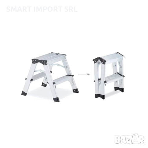 Алуминиева сгъваема стълба KMH1202, 2 стъпала, снимка 2 - Железария - 52006108