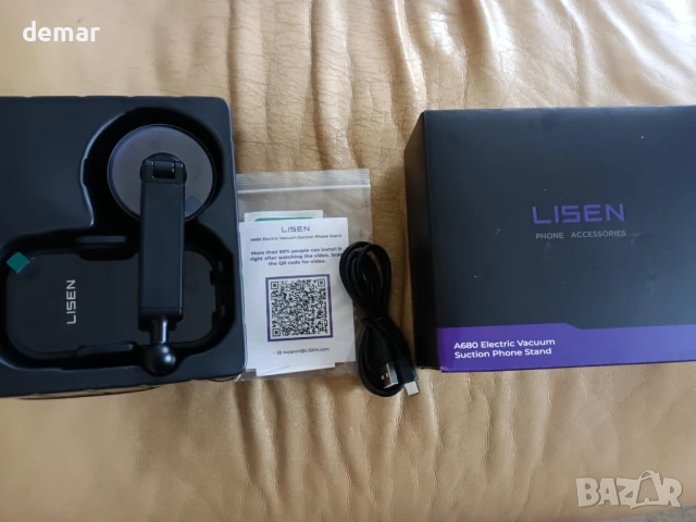 LISEN Електронна вакуумна стойка за телефон с вендуза за предно стъкло/табло, 4-7 инча устройства, снимка 8 - Аксесоари и консумативи - 50586292