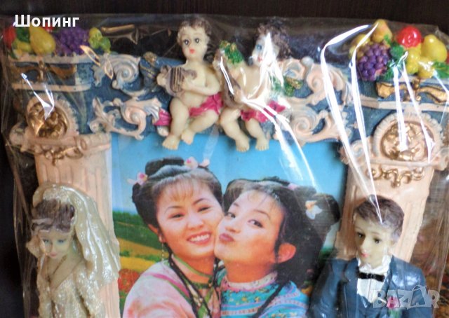 НОВО! Красива статуетка-3D рамка Младоженци, снимка 3 - Статуетки - 28493948