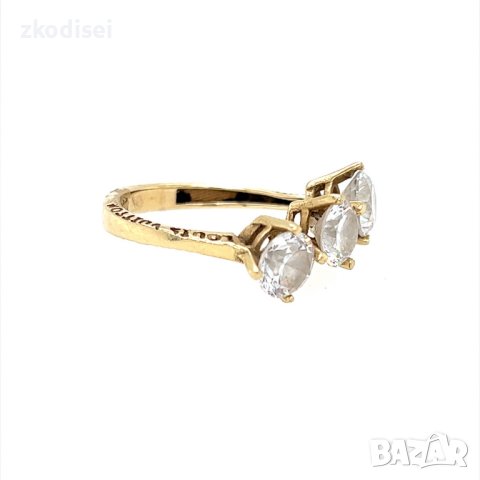 Златен дамски пръстен 3,41гр. размер:54 14кр. проба:585 модел:21630-5, снимка 3 - Пръстени - 43944925