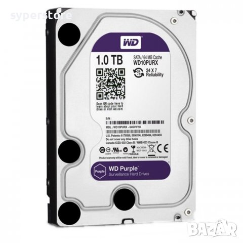 HDD твърд диск, 1TB WD Purple, SS300395, снимка 1 - Твърди дискове - 38639002