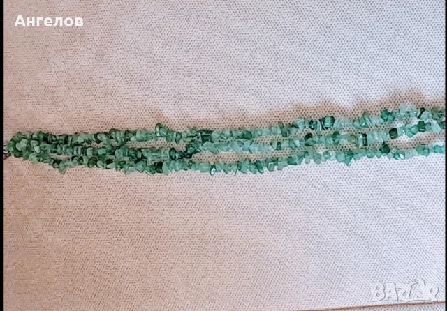 Троен гердан от зелен авантюрин, снимка 4 - Колиета, медальони, синджири - 50574304