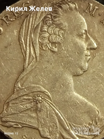 Сребърна монета талер 1780г. Мария Терезия Австро-Унгария рядка за КОЛЕКЦИЯ 52271, снимка 3 - Нумизматика и бонистика - 52432739