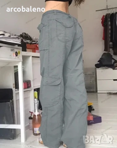 Дамски ежедневни винтидж свободни прави дънкови панталони, 3цвята, снимка 6 - Панталони - 39318561