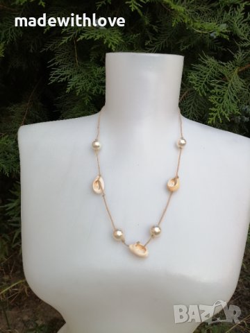 Ръчно изработено колие от седеф и морски раковини, снимка 5 - Колиета, медальони, синджири - 43251928