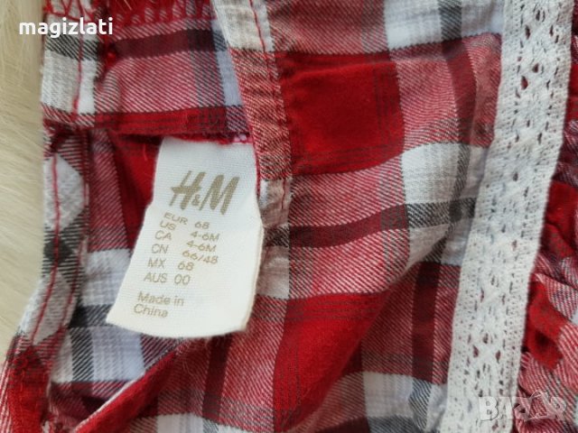 Карирана рокля H&M 3-6 месеца , снимка 2 - Бебешки рокли - 28749509