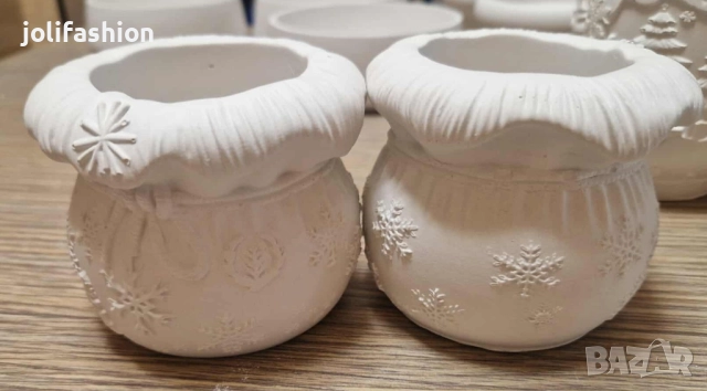 Гипсови кашпи и коледни подаръци от гипсокерамична смес, снимка 6 - Коледни подаръци - 52264984