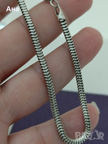 Красива сребърна гривна Буква Щ, снимка 3 - Гривни - 43923224