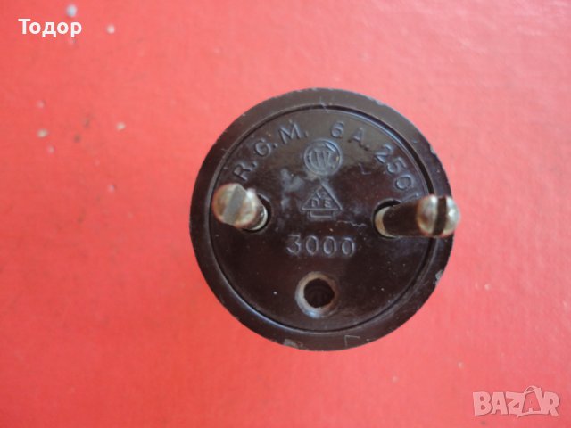 Немски бакелитов щепсел DRGM, снимка 3 - Колекции - 43534114