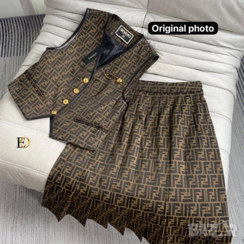 дамски комплект елек и пола fendi , снимка 2 - Комплекти - 50714248