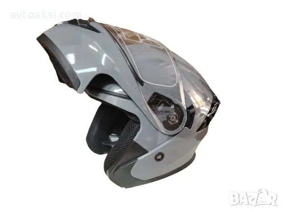 Каска за Мотор Сив лак Лукс Модуларна -979, снимка 3 - Аксесоари и консумативи - 47756588