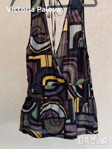 Красива ефирна блуза-потник,коприна, снимка 5 - Корсети, бюстиета, топове - 33200940