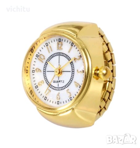 Уникален нов часовник - пръстен универсален размер. Страхотно практично бижу - подарък за дамите.