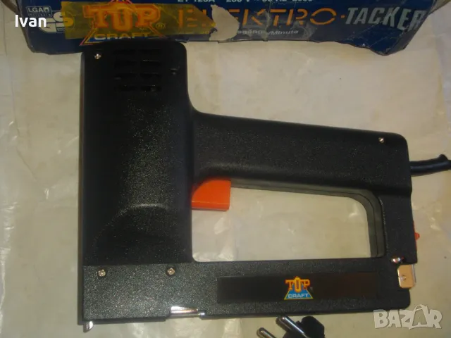 Нов немски комбиниран 8-16мм електрически дърводелски тапицерски ТАКЕР Elektro Tacker Top Craft ET 1, снимка 6 - Други инструменти - 47485869