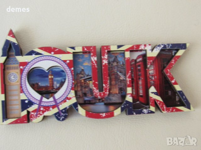 Автентичен 3D магнит от Лондон, Великобритания-I Love UK