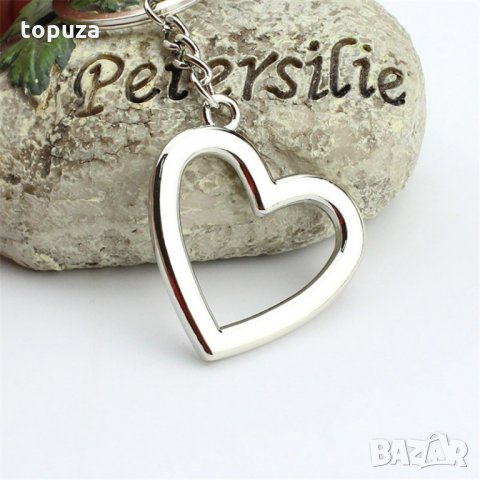 Ключодържател хромирано метално сърце
