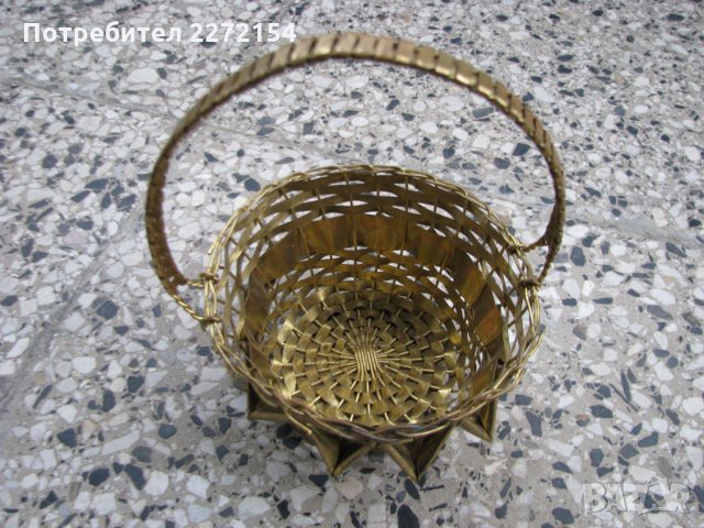 Месингова кошница бонбониера, снимка 2 - Антикварни и старинни предмети - 28418907
