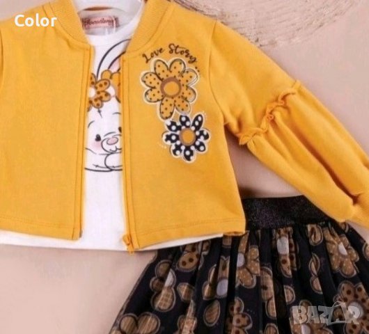 Детски комплект- блуза, суитшърт и тюлена пола с ластик 92-104 см., снимка 5 - Детски комплекти - 38763709