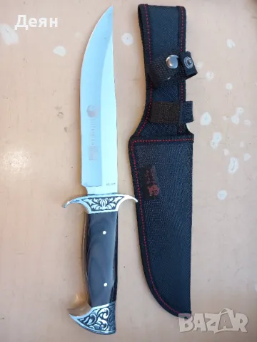 Нож ловен с орнаменти, снимка 3 - Ножове - 49367865