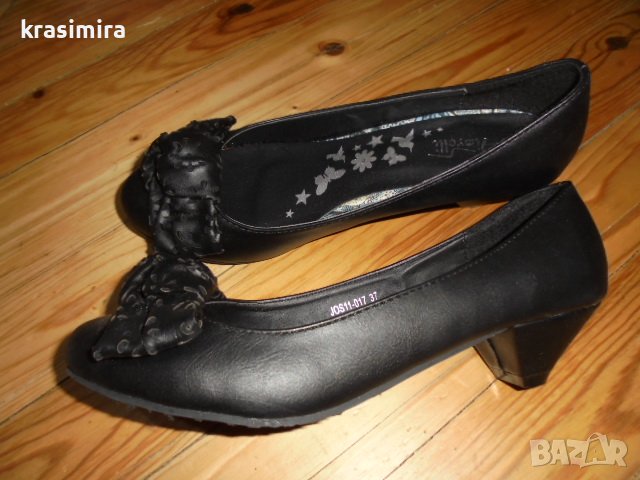 нови черни обувки-номер 37, снимка 1 - Дамски елегантни обувки - 39884149
