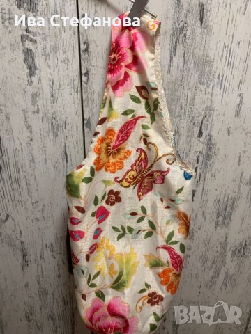 Лятна торба или плажна чанта флорални мотиви цветна , снимка 4 - Чанти - 32227619