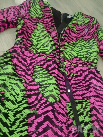 уникална дамска рокля хамелеон с пайети, снимка 3 - Рокли - 51887871