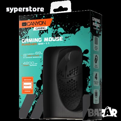 Мишка Геймърска Оптична USB CANYON CND-SGM11, 4200dpi, 7btns, RGB подсветка, снимка 6 - Клавиатури и мишки - 34648696