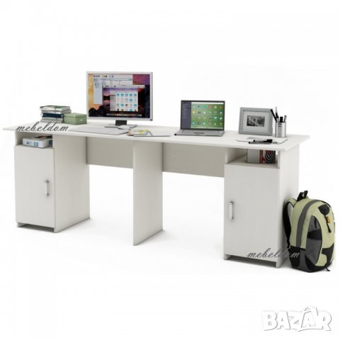 Бюро 208см. за двама с 2 плавни врати(код-1128), снимка 4 - Бюра - 28616583