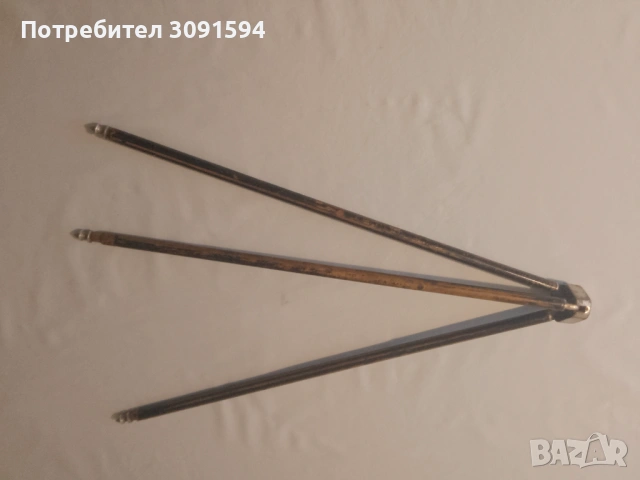Винтидж френски бронзов метален разтегателен статив за камера, телескоп, научно оборудване, лампа, с