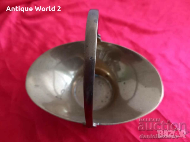 Стара Малка Месингова Бонбониера "Кошничка", снимка 3 - Антикварни и старинни предмети - 53244839