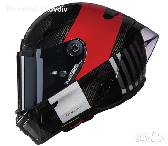 Каска Nolan X-804 RS Ultra Carbon Combo Gara 351 Black Gray Red – Гланц ECE 22.06, снимка 2 - Аксесоари и консумативи - 51889732