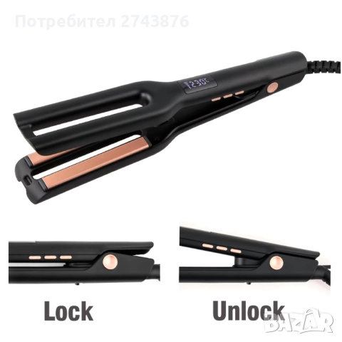 Преса за изправяне на коса с насочващ гребен Muhler MHS-777, снимка 4 - Преси за коса - 51509132