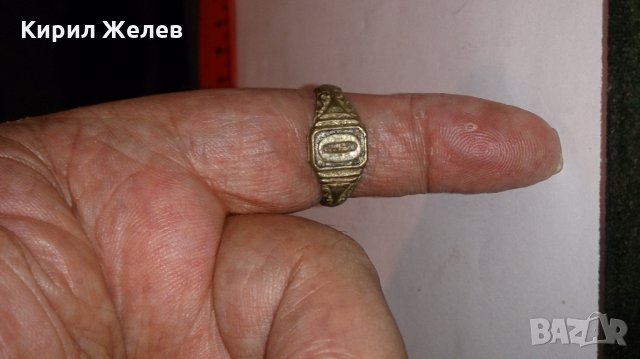 СТАРИНЕН САЧАНЕН ПРЪСТЕН с МОНОГРАМ БУКВА - О - МАЙСТОРСКА РЪЧНА ИЗРАБОТКА САЧАН 60211, снимка 6 - Антикварни и старинни предмети - 28866871