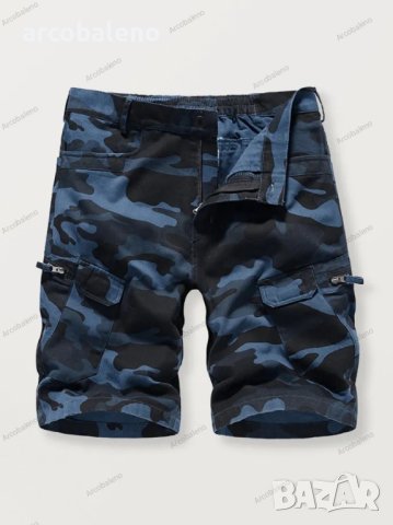Мъжки къси карго панталони с камуфлажен принт, 8цвята , снимка 3 - Къси панталони - 40551443