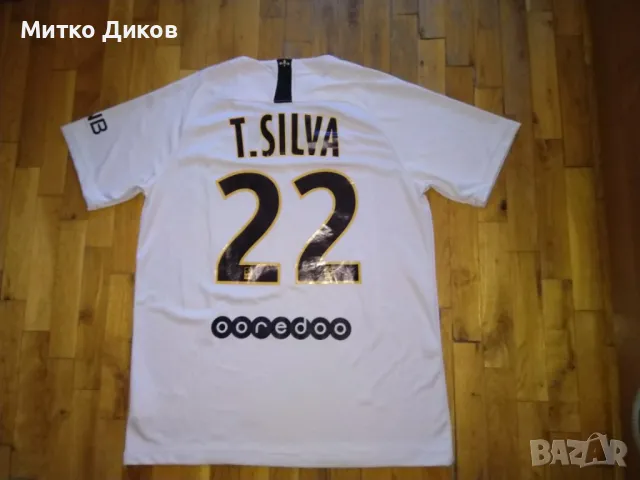 ПСЖ Париж Сейнт Жермен футболна тениска  №22 Тиаго Силва размер Л, снимка 6 - Футбол - 47750480