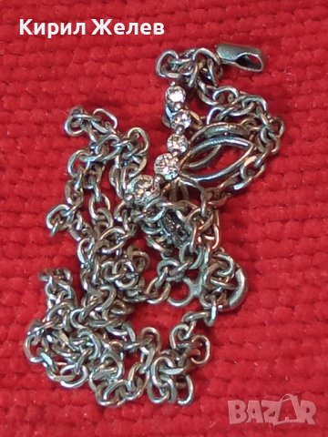 СТАРО КРАСИВО СРЕБЪРНО КОЛИЕ СРЕБРО 925 с ЮВЕЛИРНО ФАСЕТИРАНИ ЦИРКОНИ НУЖДА от РЕМОНТ! 32378, снимка 2 - Колиета, медальони, синджири - 38332933